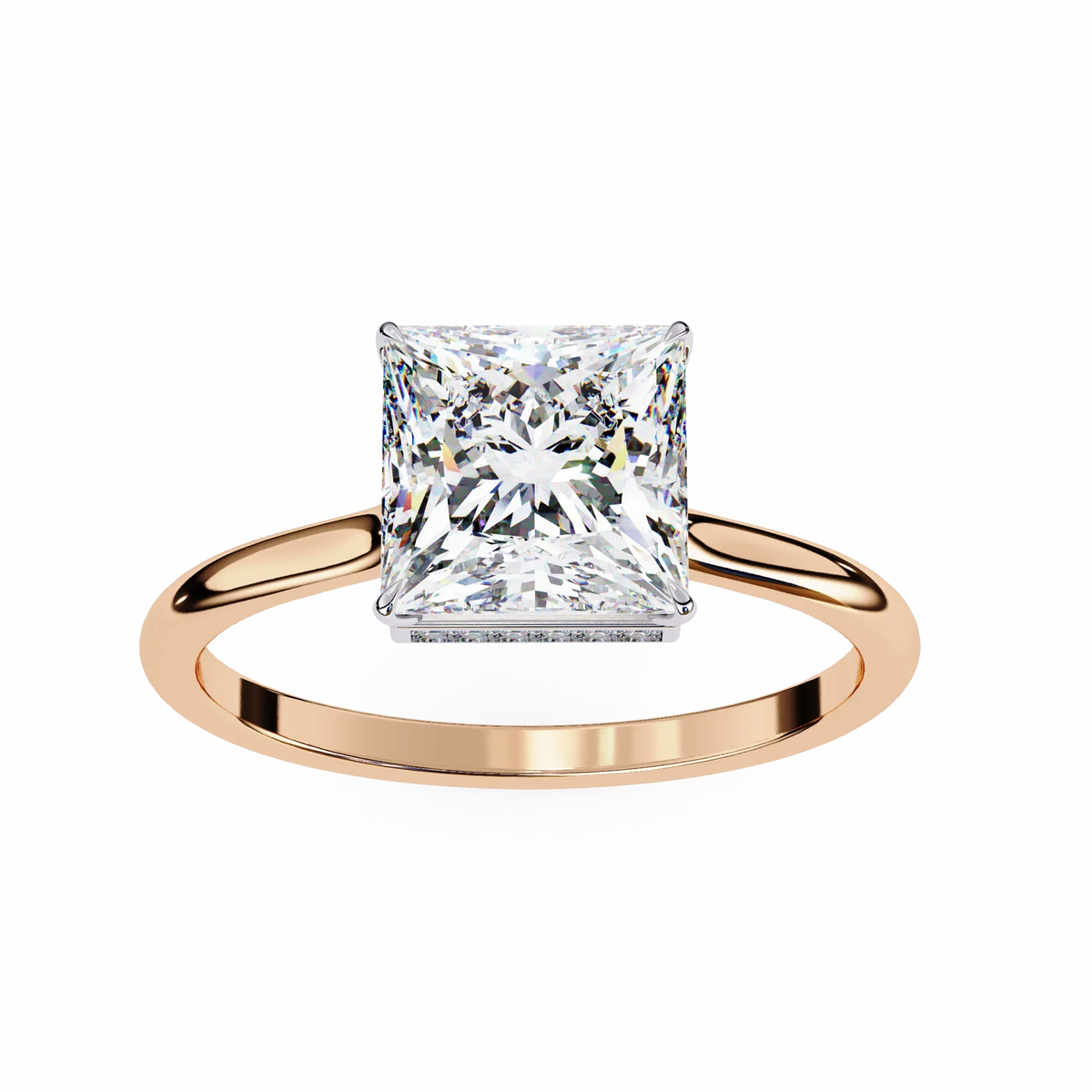 Stella Lab Grown Diamond Princess Solitaire Halo Ring - Ophiratbf