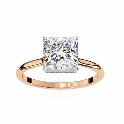 Stella Lab Grown Diamond Princess Solitaire Halo Ring