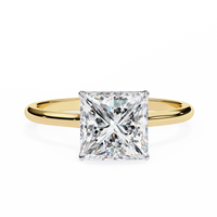 Stella Lab Grown Diamond Princess Solitaire Halo Ring - Ophiratbf