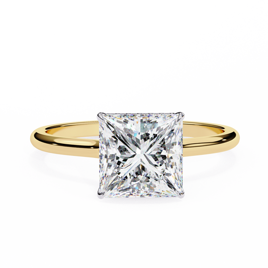 Stella Lab Grown Diamond Princess Solitaire Halo Ring