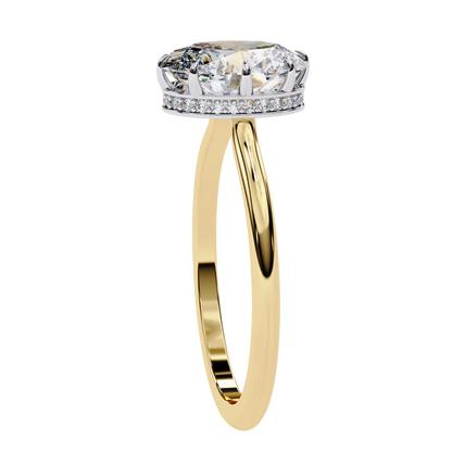 Elara Lab Grown Diamond Oval Solitaire Halo