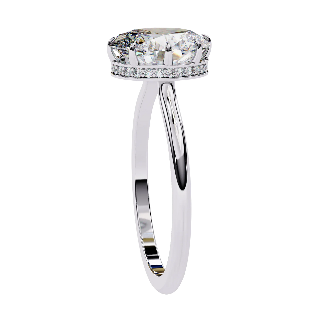 Elara Lab Grown Diamond Oval Solitaire Halo - Ophiratbf