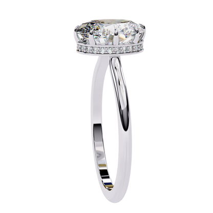 Elara Lab Grown Diamond Oval Solitaire Halo