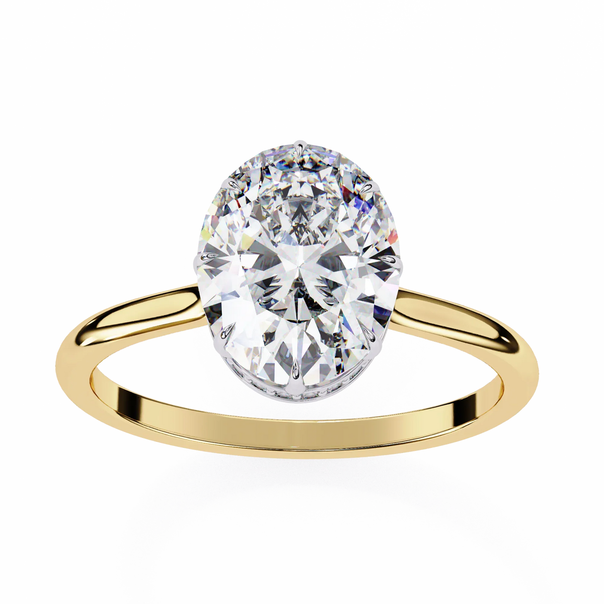 Elara Lab Grown Diamond Oval Solitaire Halo - Ophiratbf