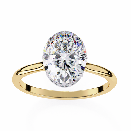Elara Lab Grown Diamond Oval Solitaire Halo