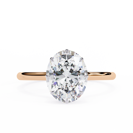Elara Lab Grown Diamond Oval Solitaire Halo