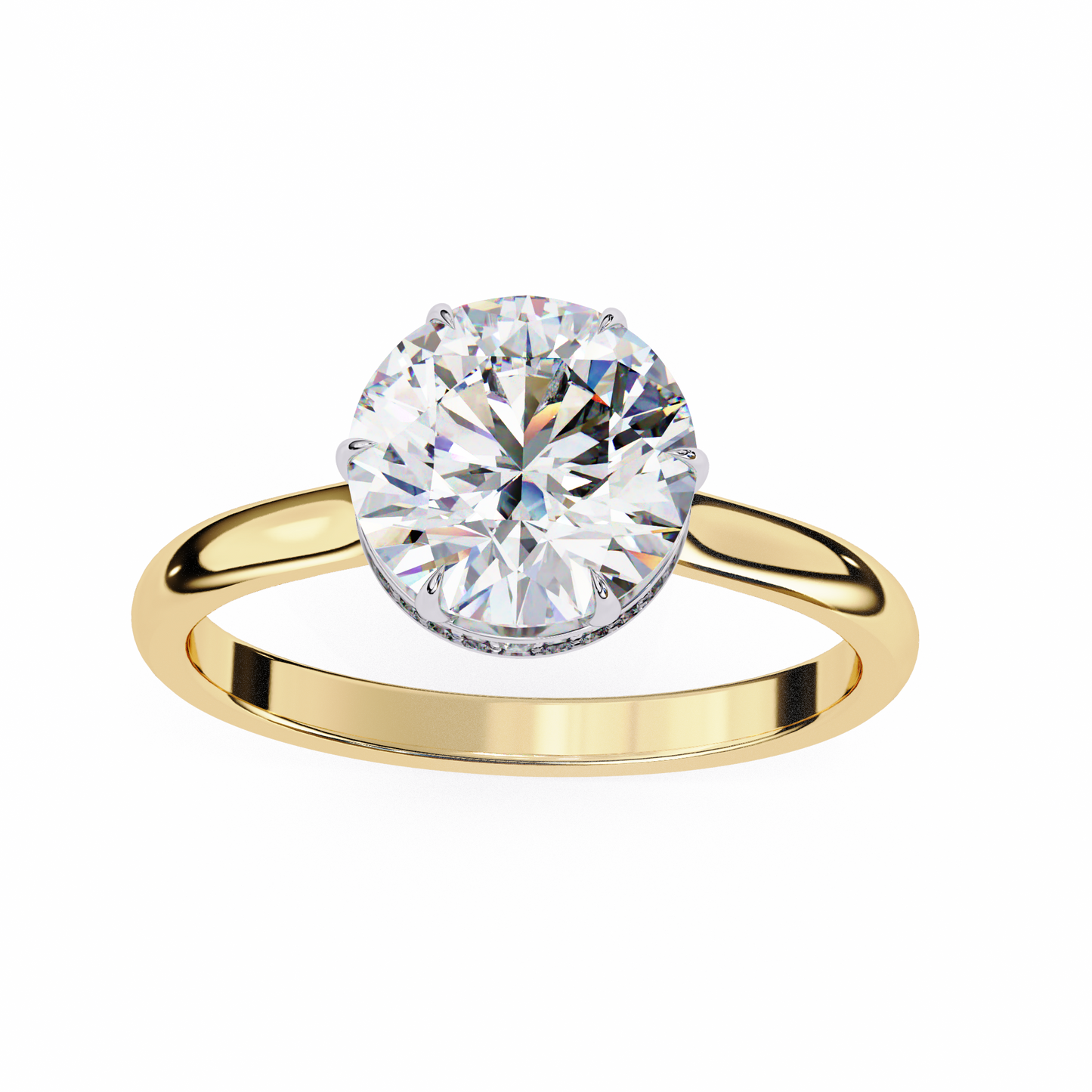aurora lab grown diamond round hidden halo