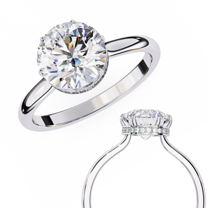 Aurora Lab Grown Diamond Round Hidden Halo