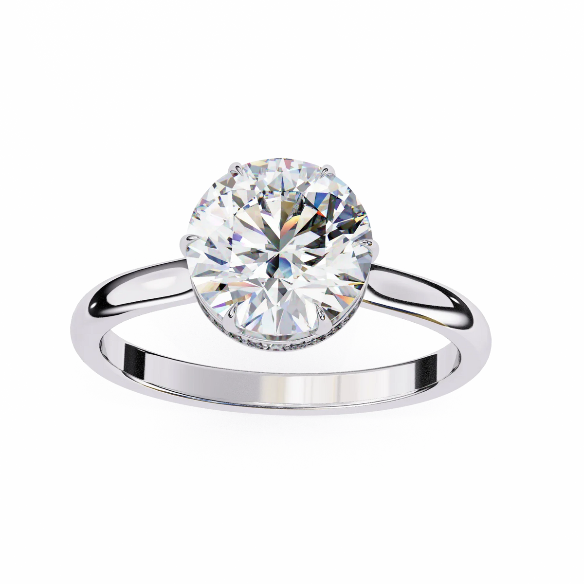 Aurora Lab Grown Diamond Round Hidden Halo - Ophiratbf