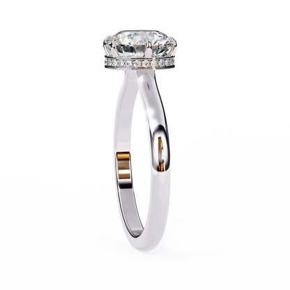 Aurora Lab Grown Diamond Round Hidden Halo