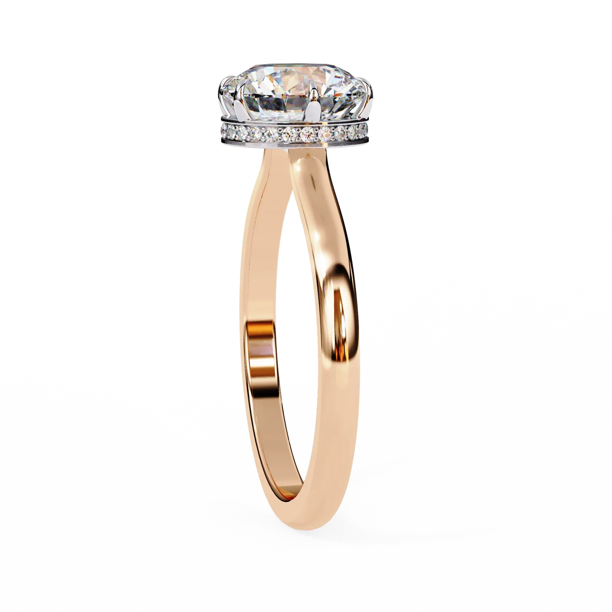 Aurora Lab Grown Diamond Round Hidden Halo - Ophiratbf