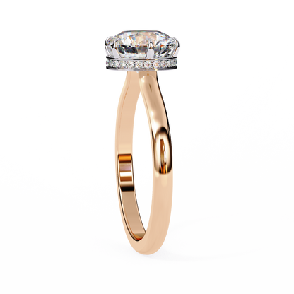 Aurora Lab Grown Diamond Round Hidden Halo