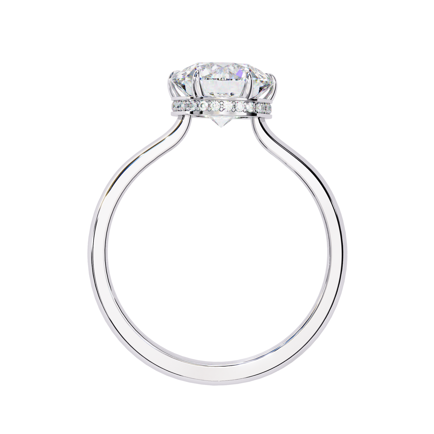 aurora lab grown diamond round hidden halo