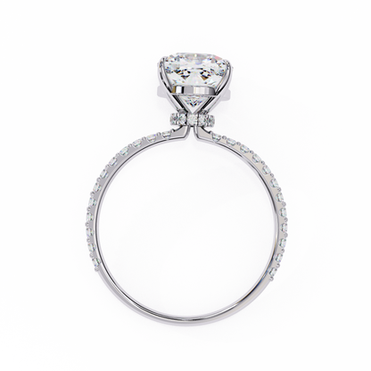 Vivienne Lab Grown Diamond Cushion Hidden Halo Pavé Ring
