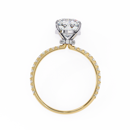 Vivienne Lab Grown Diamond Cushion Hidden Halo Pavé Ring