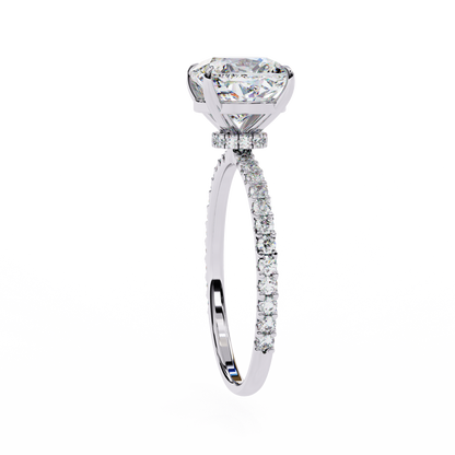 Vivienne Lab Grown Diamond Cushion Hidden Halo Pavé Ring