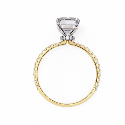 Solene Lab Grown Diamond Radiant Pavé Solitaire Halo Ring