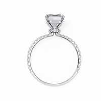 Solene Lab Grown Diamond Radiant Pavé Solitaire Halo Ring - Ophiratbf