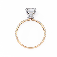 Solene Lab Grown Diamond Radiant Pavé Solitaire Halo Ring - Ophiratbf