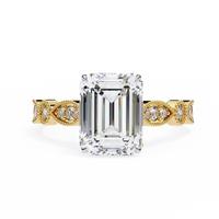 Odessa Lab Grown Diamond Emerald Vintage Ring - Ophiratbf