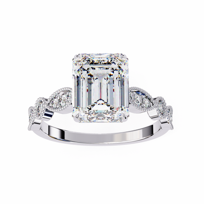 Odessa Lab Grown Diamond Emerald Vintage Ring