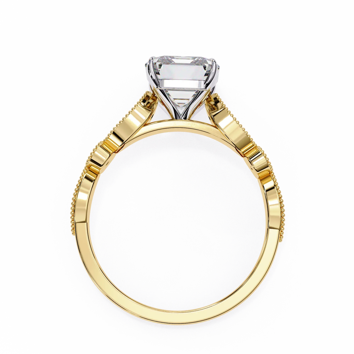 Odessa Lab Grown Diamond Emerald Vintage Ring - Ophiratbf