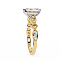 Odessa Lab Grown Diamond Emerald Vintage Ring - Ophiratbf
