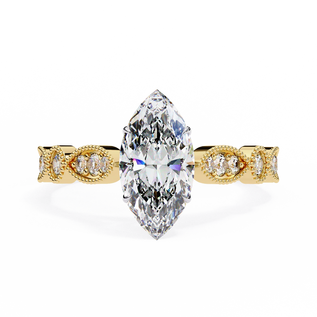 Lucienne Lab Grown Diamond Marquise Vintage Ring - Ophiratbf
