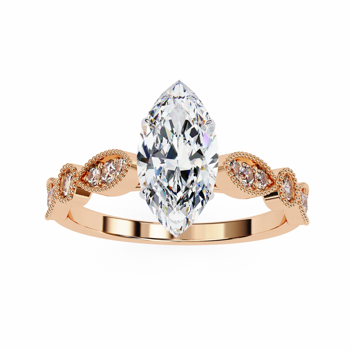 Lucienne Lab Grown Diamond Marquise Vintage Ring - Ophiratbf