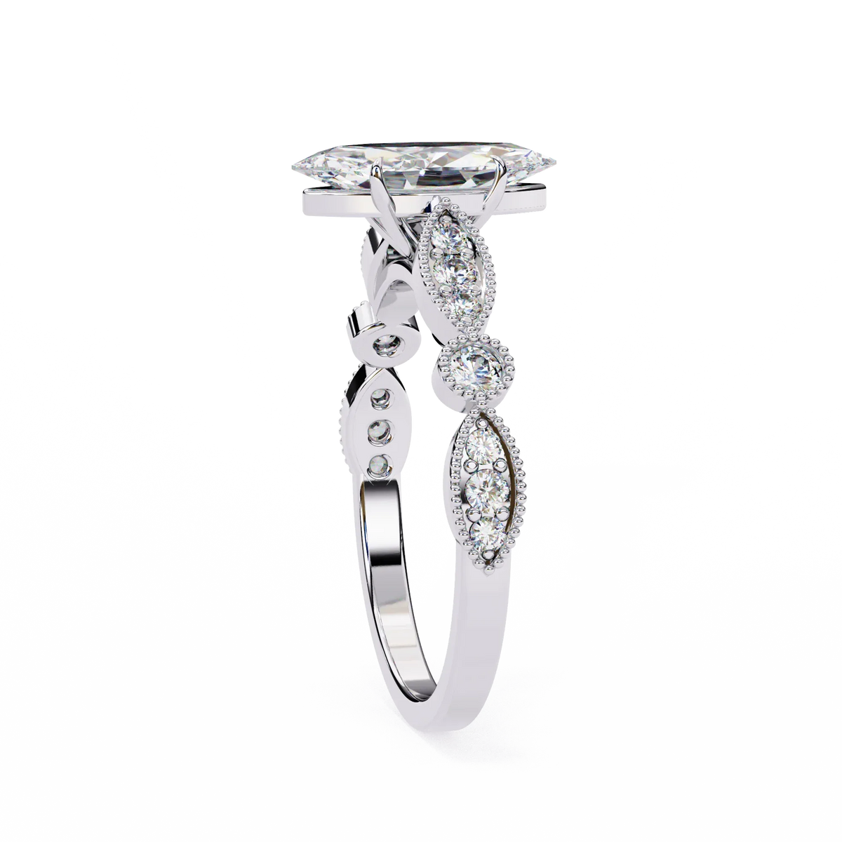 Lucienne Lab Grown Diamond Marquise Vintage Ring - Ophiratbf