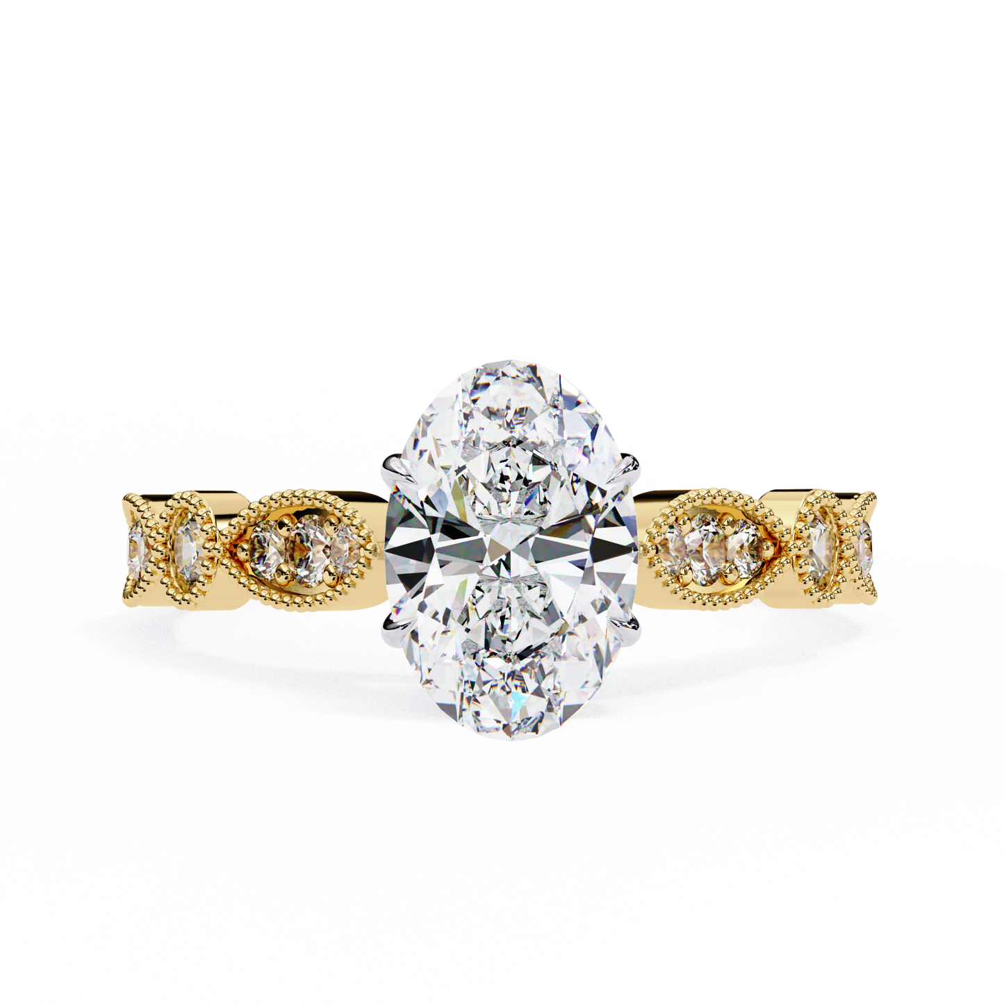 beautiful lab grown diamond oval shape ring