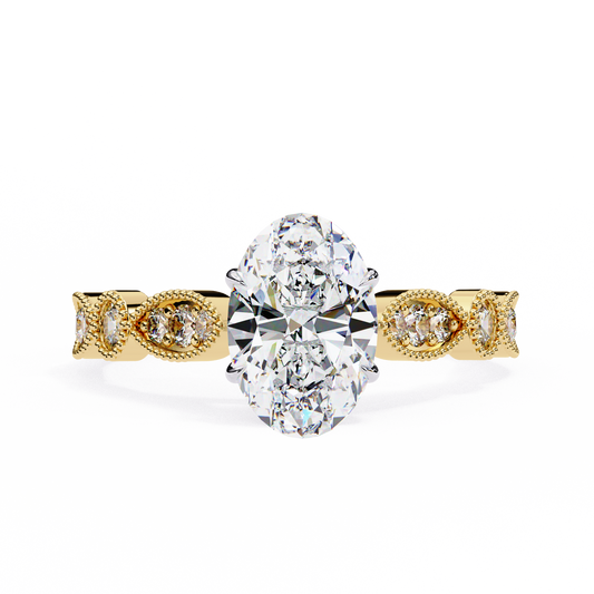 Beautiful lab grown diamond Oval shape Ring