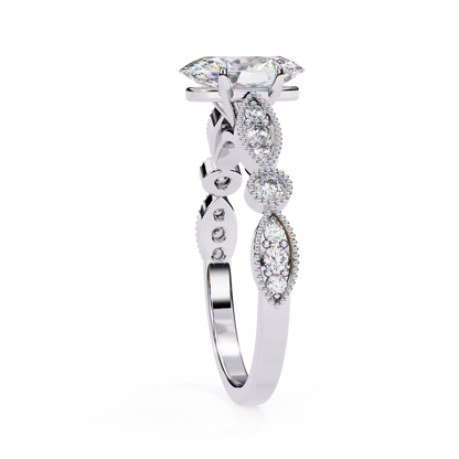 Beautiful lab grown diamond Oval shape Ring