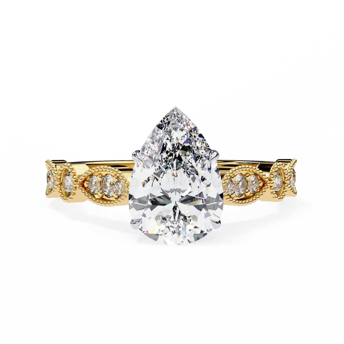 Elodie Lab Grown Diamond Pear Legacy Ring - Ophiratbf