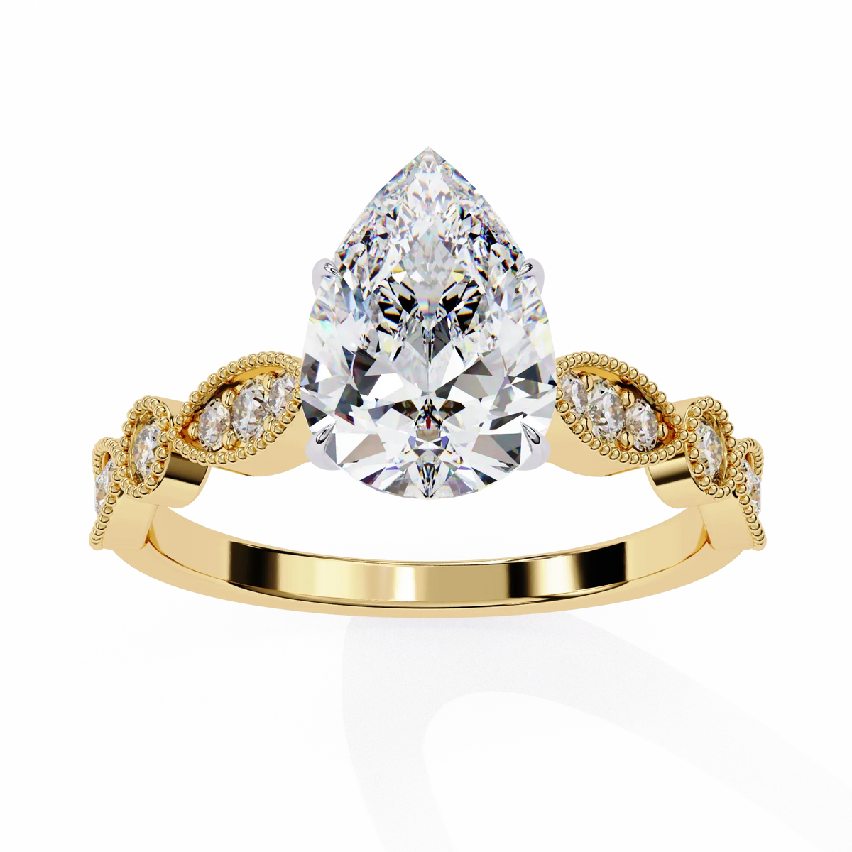Elodie Lab Grown Diamond Pear Legacy Ring - Ophiratbf