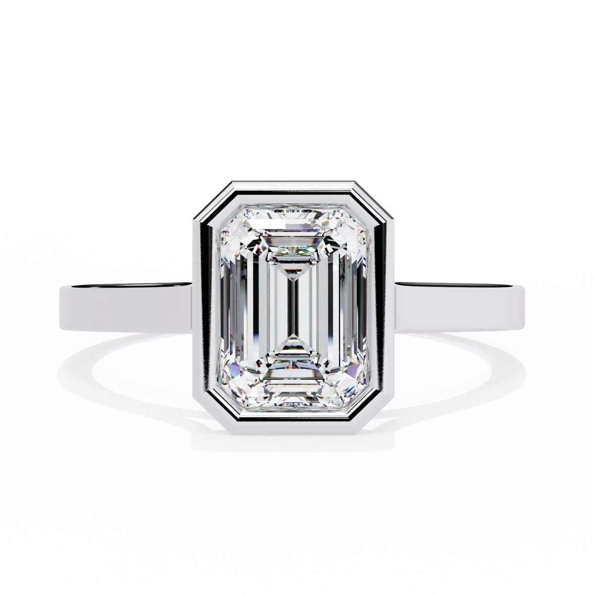 Emerald Bezel Lab Grown Diamond Ring - Ophiratbf