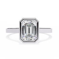 Emerald Bezel Lab Grown Diamond Ring - Ophiratbf
