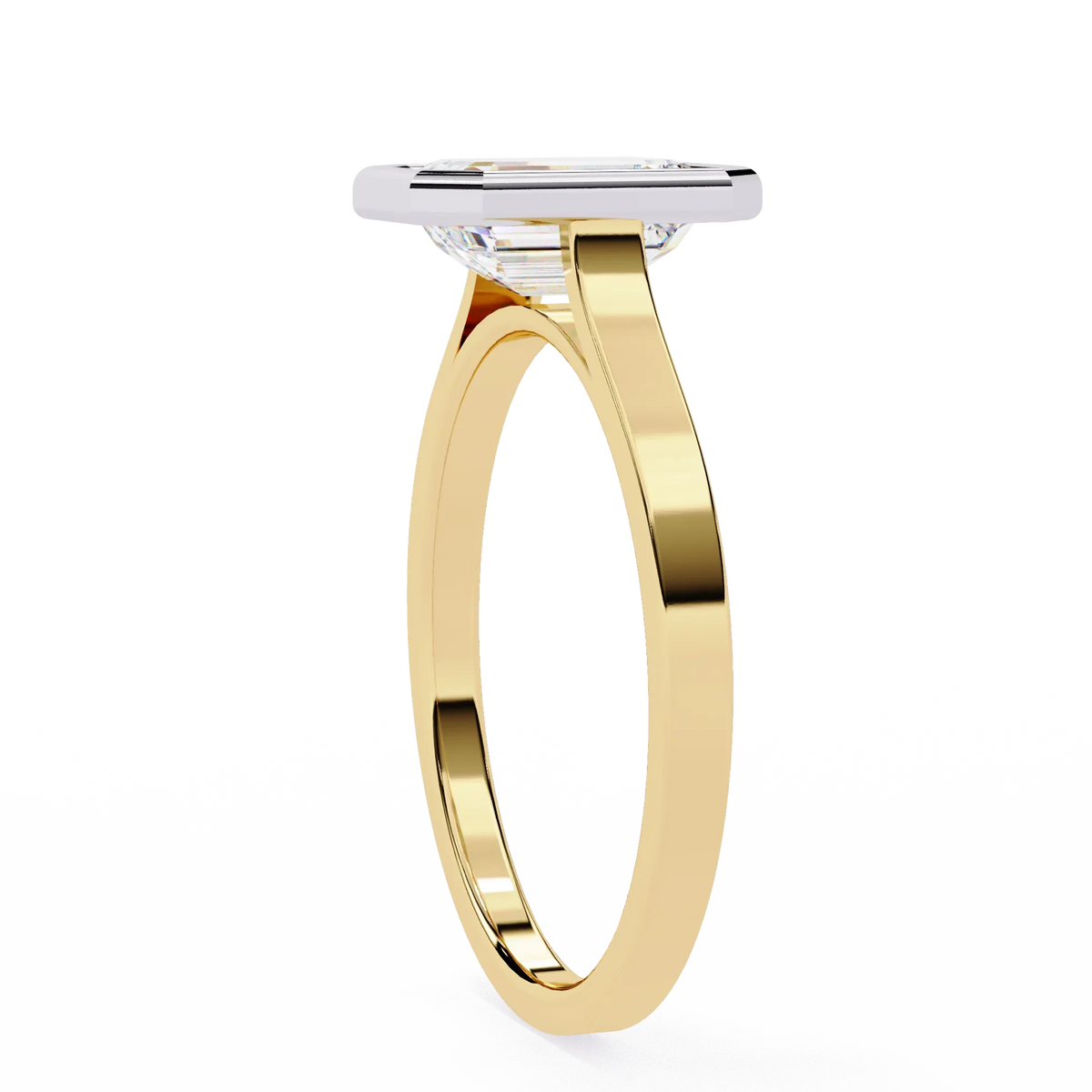 Emerald Bezel Lab Grown Diamond Ring - Ophiratbf