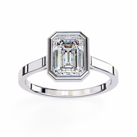 Emerald Bezel Lab Grown Diamond Ring - Ophiratbf