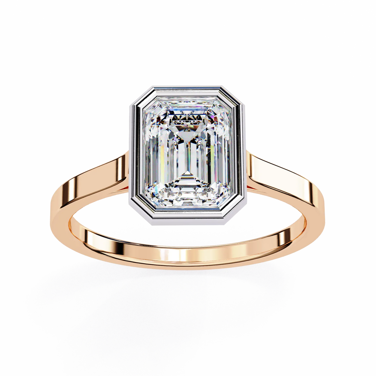 Emerald Bezel Lab Grown Diamond Ring - Ophiratbf
