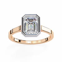 Emerald Bezel Lab Grown Diamond Ring - Ophiratbf