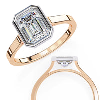 Emerald Bezel Lab Grown Diamond Ring - Ophiratbf