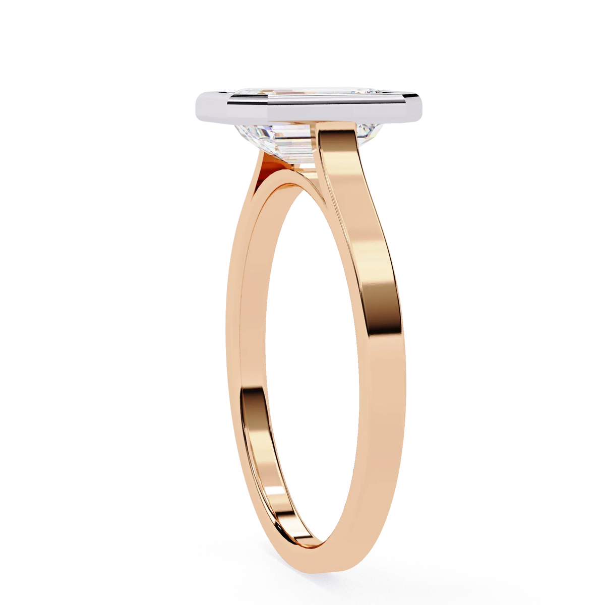 Emerald Bezel Lab Grown Diamond Ring - Ophiratbf