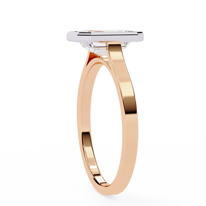 Emerald Bezel Lab Grown Diamond Ring