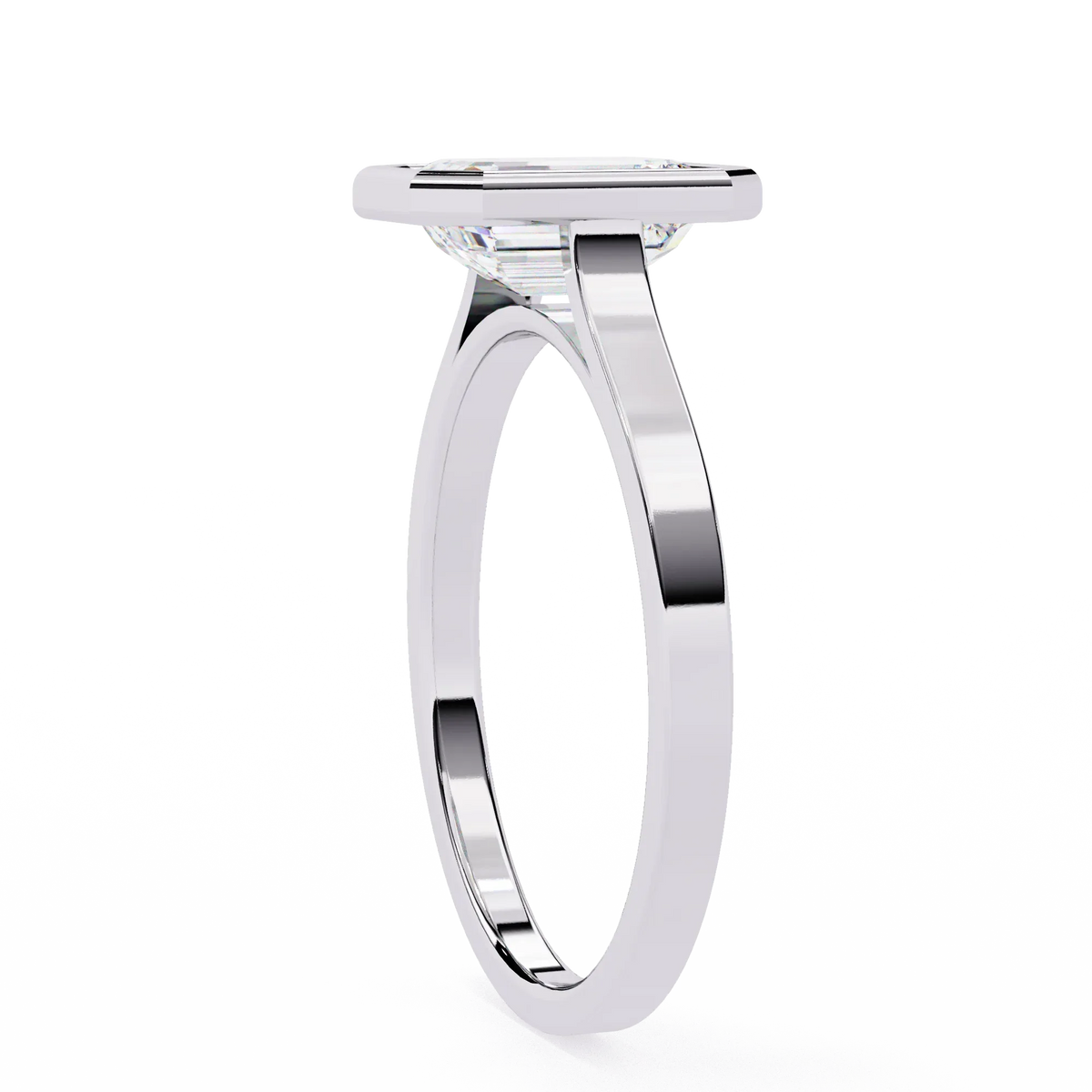 Emerald Bezel Lab Grown Diamond Ring - Ophiratbf