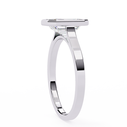 Emerald Bezel Lab Grown Diamond Ring