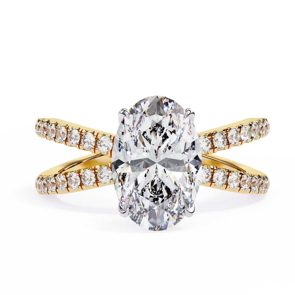 val Pavé Crisscross Lab Grown Diamond Ring - Ophiratbf