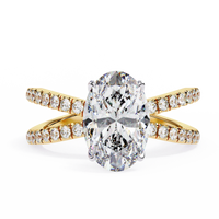 val Pavé Crisscross Lab Grown Diamond Ring - Ophiratbf