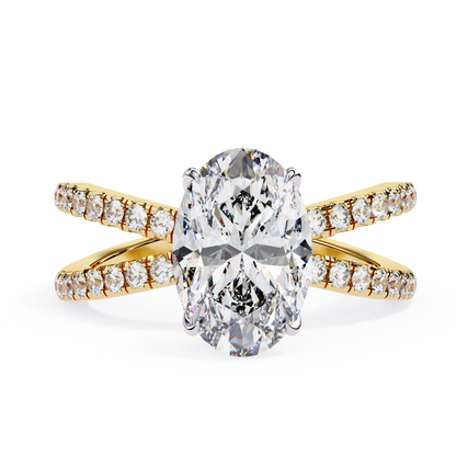 val Pavé Crisscross Lab Grown Diamond Ring