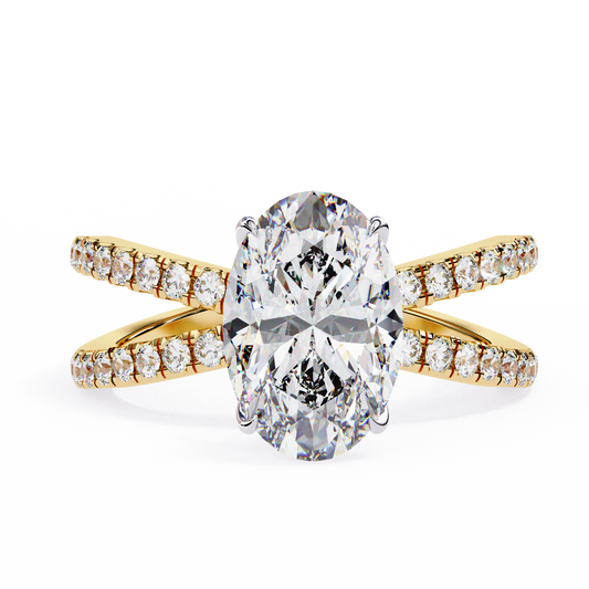 val Pavé Crisscross Lab Grown Diamond Ring
